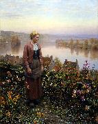 Daniel Ridgeway Knight Maria on the Terrace Rolleboise oil painting reproduction